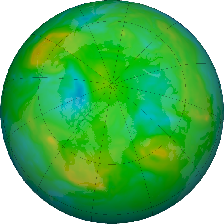 Arctic ozone map for 06 August 2024